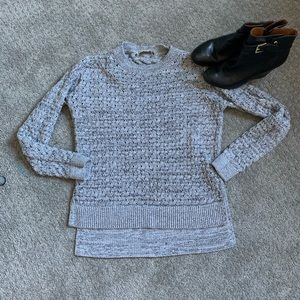 LOFT Gray Crew Neck Sweater
